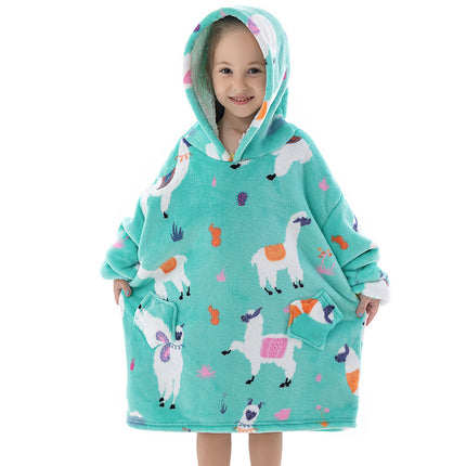 New composite winter clothes home pajamas lazy TV blanket baby flannel oversized super thick lambswool cartoon