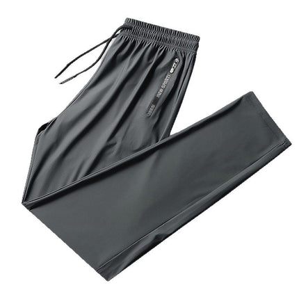 Summer Men's Plus Size Ice Silk Sports Pants Loose Quick-Drying Thin Air Conditioning Sports Trousers