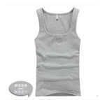 Square Collar Cotton Vest) Grey / M
