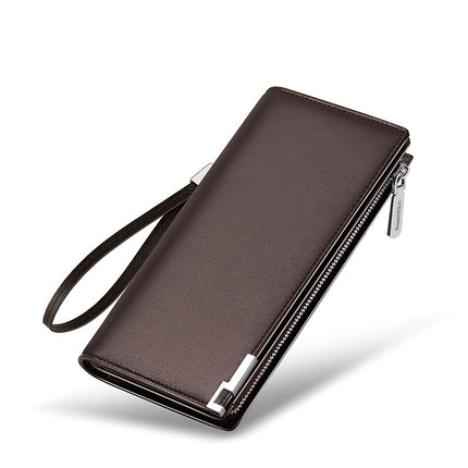 Boston Wallet Men's 2026 New Id Card Holder Vintage Genuine Leather Clutch Youth Trendy Large Capacity Long Wallet