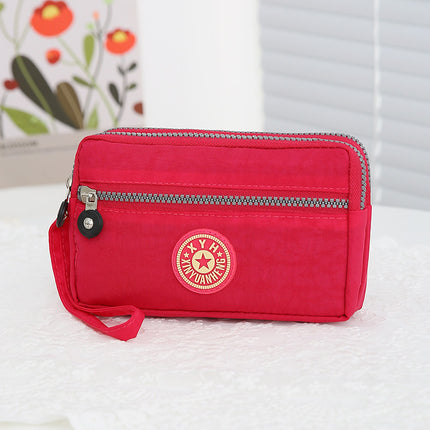 2025 New Three-Zipper Women's Bag Multifunctional Portable Coin Purse Mobile Phone Bag Middle-Aged Fashion Simple Women's Bag