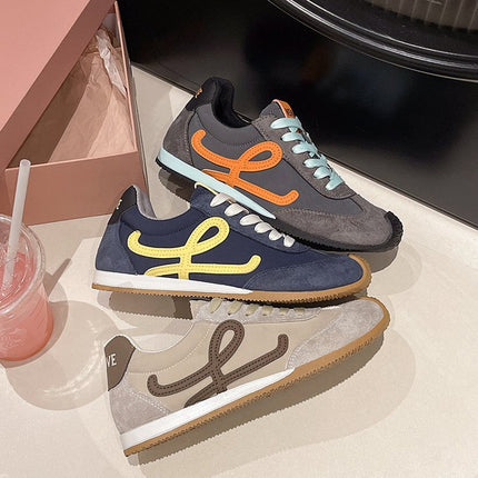 Women's 2025 Autumn New Casual Sports Shoes with Hidden Height Increase, Retro Color-Block Versatile Sneakers Wholesale