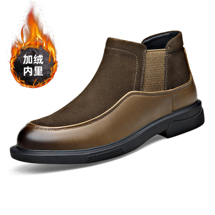Men's Autumn and Winter New Reflex Leather Shoes Casual Lazy One-Step Men's Leather Shoes Soft-Sole Trendy All-Match Men's Shoes