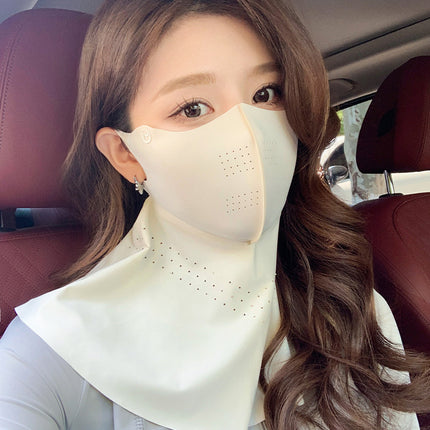 Sunscreen mask women's summer riding anti-ultraviolet sunshade breathable driving neck neck protection 3D ice silk mask