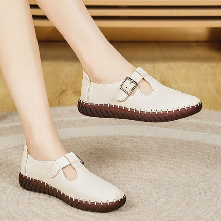 Foreign Trade 2025 New Summer Shoes Cut Out Sandals Wedge Heel Thick Sole Casual Breathable Women's Shoes Soft Sole Retro Women's Shoes