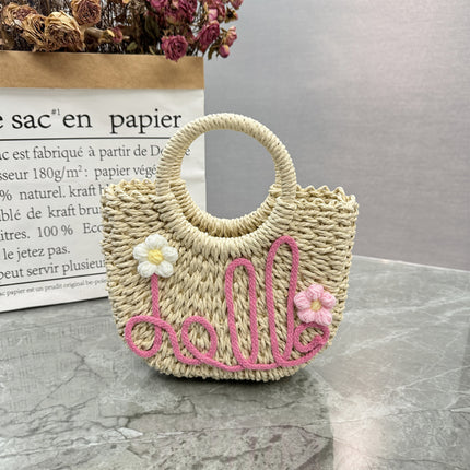 Straw Bag Handwoven Bag Women's 2025 Seaside Vacation Outdoor Daily Beach Handbag Tote Bag