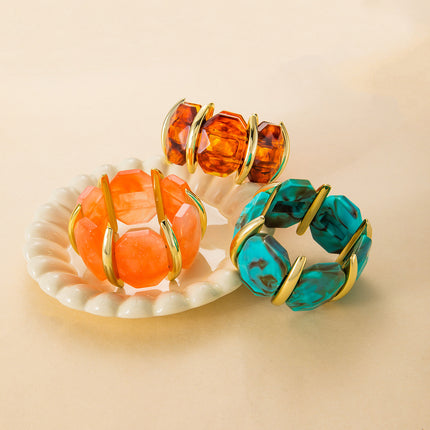 European and American Personalized Amber Bracelets, Light Luxury and High-End Irregular Geometric Bracelets, Niche Personalized Fashion Bracelets
