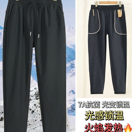 Light-Sensitive Temperature-Locking Pants Uv Light-Changing Autumn and Winter Casual New Heat-Retaining Thermal Pants 7A Antibacterial Fleece-Lined Thickened Hiking Pants