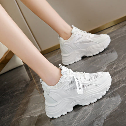 Sneaker women's shoes 2023 new autumn mesh thin breathable mesh shoes casual versatile thick-soled black daddy shoes