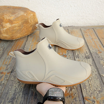 One Piece Free Shipping Cross-Border New Fashion Short-Tube Water Shoes, Waterproof and Non-Slip for Outdoor Wear, Fleece-Lined Kitchen Rain Shoes for Men