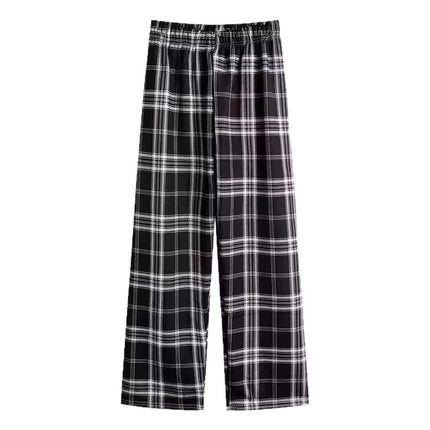[Add fertilizer to increase] winter fleece-lined thick lambswool plat pants women's high waist warm casual pants