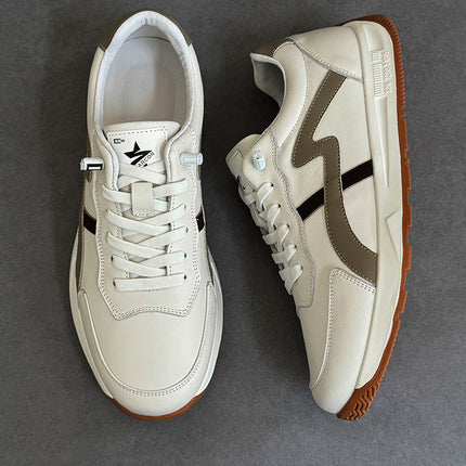Forrest Gump Shoes Men's First-Layer Cowhide Light Luxury Style Breathable Flat White Shoes Youth Versatile Summer Sports and Casual Shoes