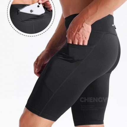 High-Elastic Quick-Dry Training Fitness Basketball Sports Tight-Fitting High-Waisted Marathon Compression Men's Running and Cycling Shorts