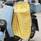 Yellow checkered-sun protection skirt / Free size (40.00 kg-85.00 kg