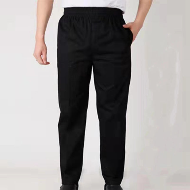 Chef Work Pants for Women with Elastic Waistband, High-Quality Waiter Work Pants for Men, Suitable for All Seasons, Slim Fit