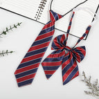 Navy stripes (tie + collar flower)