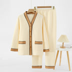 V-neck air cotton-beige / M