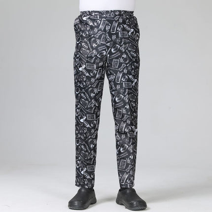 Chef Work Pants for Women with Elastic Waistband, High-Quality Waiter Work Pants for Men, Suitable for All Seasons, Slim Fit