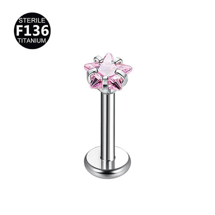 G23 titanium alloy pin claw with zircon wireless pin bar ear bone nail perforated nose nail G23 pin lip nail wholesale