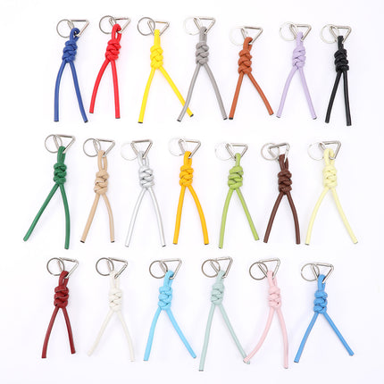 New triangle key chain PU hand-woven diamond key ring bag pendant key chain