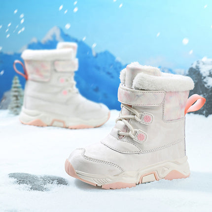 Children's Snow Boots, Winter Popular Anti-Slip and Cold-Proof High-Top Long Snow Boots, Cotton Boots for Middle-Aged and Older Boys and Girls Wholesale