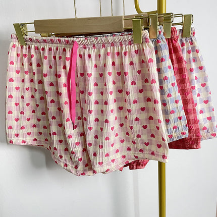 Summer Thin Love Shorts Women's Korean-style Loose Loose Loose Waist Sweet Cute Student Casual Home Pants Pajama Pants