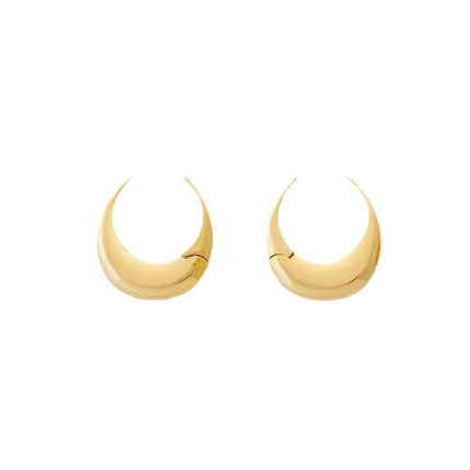 Geometric oval plain ring autumn and winter ear buckle women's fashion temperament high-end earrings cold wind commuting all-match ear jewelry