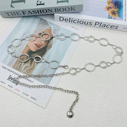 Metal Belt Women's Ins Style Decoration with JK Skirt Suit Sweater Chain Waist Chain Trendy Waist Accessories Thin Belt