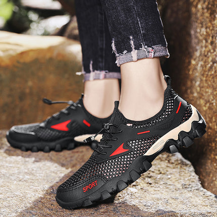 2025 Amazon New Men's Casual Outdoor Wading Shoes Men's Mesh Outdoor Camping Shoes Hiking Shoes