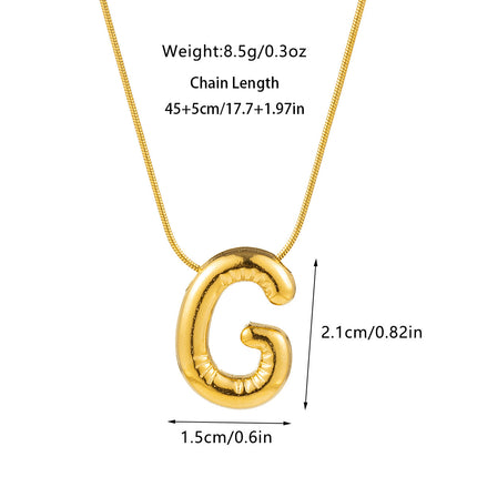 Cross-border fashion sense Europe and the United States 26 English letter pendant smooth bubble letter necklace women wholesale