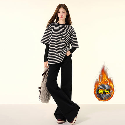 raccoon dog house# retro design feeling 2024 autumn and winter new micro la jeans women show American hot girl low waist horseshoe pants