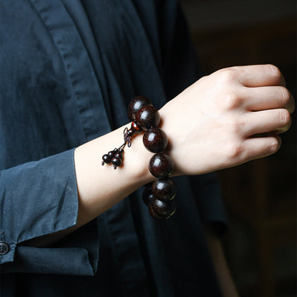 Venus Old Material Zambia Lobular Red Sandalwood Handheld Chain High Oil Mimi Buddha Bead String New Chinese Style Ornament for Men and Women
