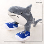 Size as shown in color / Two-legged shark doll with shoe label - about 35cm/208g