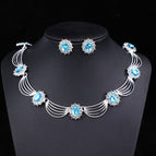 Silver base lake orchid necklace + earring set