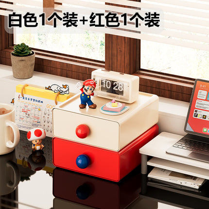 DZ1080 plastic with drawer dopamine desktop cosmetics storage box office sundries desk finishing rack