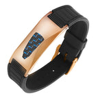 Rose Gold Curved Plate Blue Carbon Fiber Black Silicone Tape