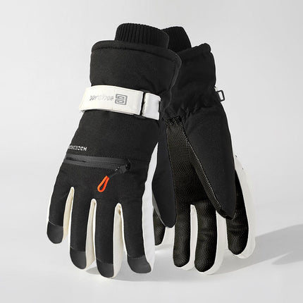 Ski gloves winter go out riding electric car anti-slip touch screen cold-proof windproof velvet padded anti-water splashing lovers