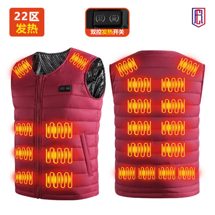 Winter Cross-border Intelligent Heating V-collar Base Vest Graphene Whole Body Constant Temperature Electric Heating Warm Heating Vest