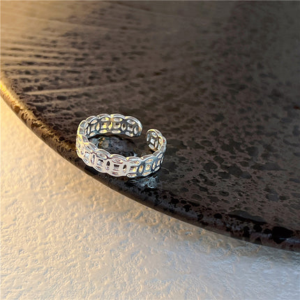 s925 sterling silver plated ring Women's wholesale niche women's high-end sense ins style simple ring light luxury retro ring wholesale