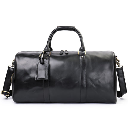 Crazy Horse Leather European and American Retro Men's Casual Travel Bag Genuine Leather Large Capacity Portable Crossbody Bag Advanced Travel Bag