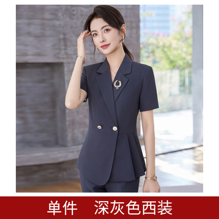 High-end professional suit suit female summer jewelry store customer service beauty salon overalls hotel front desk sales department tooling