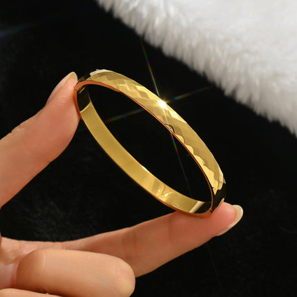 Titanium Steel Bracelet Does Not Fade, Diamond-Encrusted Real Gold Electroplated 18K Gold Stainless Steel Bracelet Douyin Cross-Border Same Style