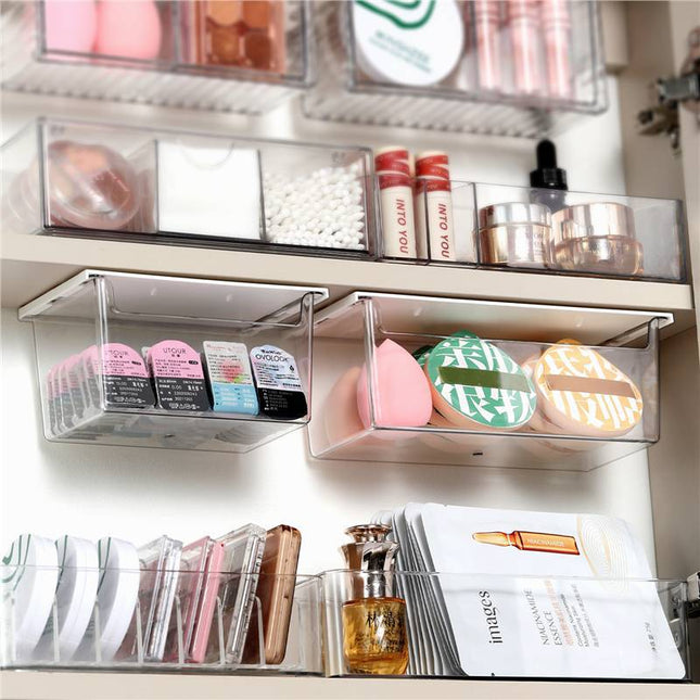 Bathroom Mirror Cabinet Storage Box Wall-Mounted Drawer-Type Bathroom Cabinet Hanging Cosmetics, Skin Care Products and Hair Accessories Storage Rack