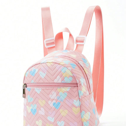 Foreign Trade Cross-border Hot-selling Backpack Women's Rainbow Multicolor PU Quilted Mini Backpack Fashion Casual High-end Sense Schoolbag