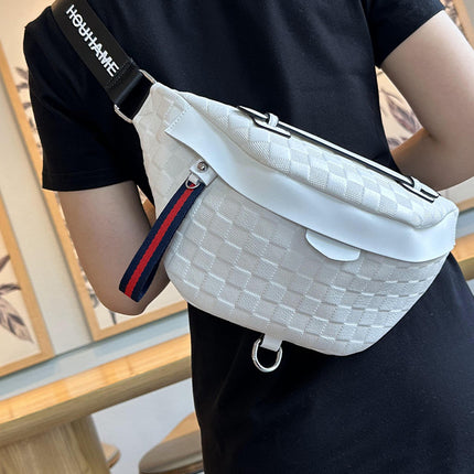 Trendy Brand Popular Bag Women's 2025 New Fashion Plaid Crossbody Bag Chest Bag Casual Ins Waist Bag Dumpling Bag Trendy