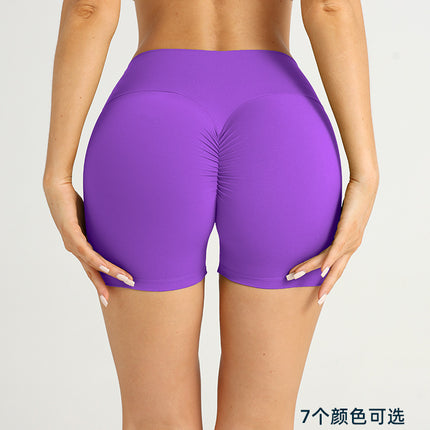Explosive Sports Yoga Shorts Women's Cross-border European and American High Waist Peach Hip Three-point Shorts Outdoor Slimming Yoga Pants