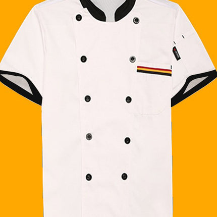 Foreign Trade Wholesale Cross-Border Export Restaurant Canteen Kitchen Clothing Hotel Chef Work Clothes Summer Wear Hotel Short-Sleeved Men's Clothing