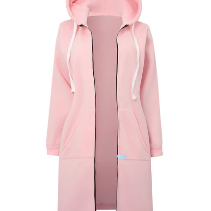 [Pink Plus Size Breathable Hoodie] Plus Size Solid Color