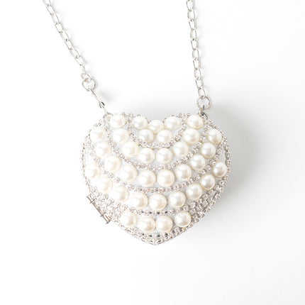 2025 Cross-Border Trendy Women's Flash Diamond Lipstick Bag Mini Chain Tassel Women's Small Bag Women's Trendy Heart-Shaped Headphones