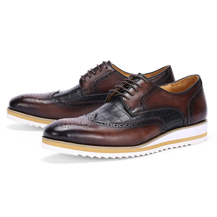 [First layer of cowhide] one-step handsome wedding shoes men's high-end business leather shoes men's British-style leather men's leather shoes